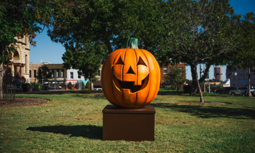Jackolantern by trees