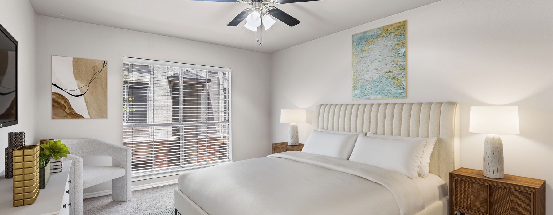 bedroom with bed and and windows